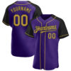 Custom Purple Old Gold-Black Authentic Raglan Sleeves Baseball Jersey