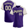 Custom Purple Cream-Black Authentic Raglan Sleeves Baseball Jersey