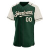Custom Green Cream-Black Authentic Raglan Sleeves Baseball Jersey