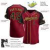 Custom Crimson Black-Old Gold Authentic Raglan Sleeves Baseball Jersey