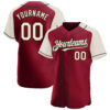 Custom Crimson Cream-Black Authentic Raglan Sleeves Baseball Jersey