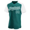 Custom Teal White Authentic Raglan Sleeves Baseball Jersey