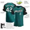 Custom Teal White-Black Authentic Raglan Sleeves Baseball Jersey