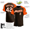 Custom Brown White-Orange Authentic Raglan Sleeves Baseball Jersey
