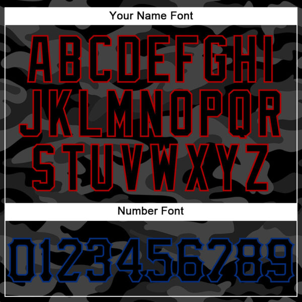 Custom Camo Black Royal-Red American Flag Star Raglan Sleeves Patriotic Authentic Baseball Jersey