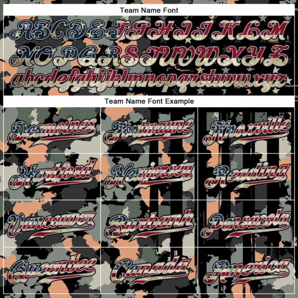 Custom Camo Vintage USA Flag Olive Gray-Black Patriotic Raglan Sleeves Authentic Baseball Jersey