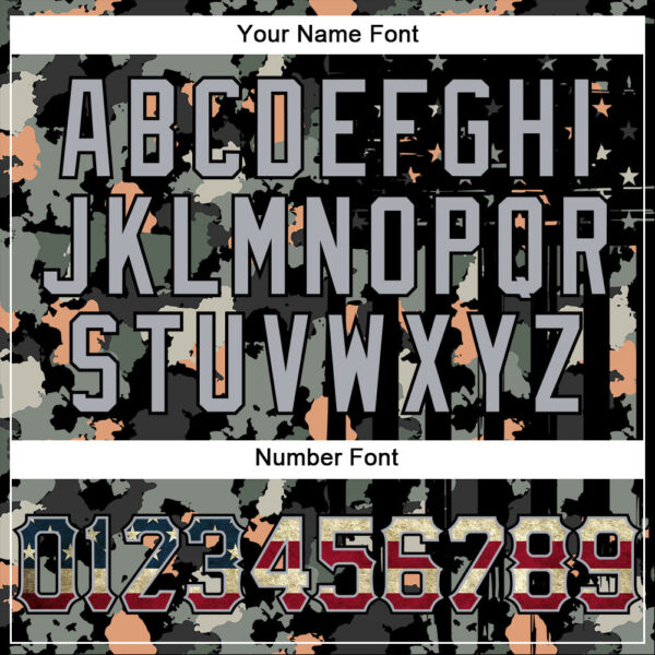 Custom Camo Vintage USA Flag Olive Gray-Black Patriotic Raglan Sleeves Authentic Baseball Jersey