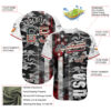Custom Camo Vintage USA Flag Black Red-White Patriotic Grunge Raglan Sleeves Authentic Baseball Jersey