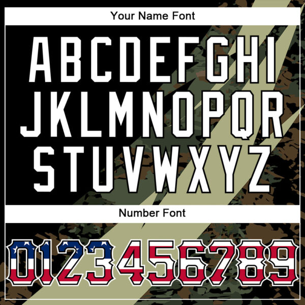 Custom Camo USA Flag Red Blue Black-White Patriotic Stars & Stripes Raglan Sleeves Authentic Baseball Jersey