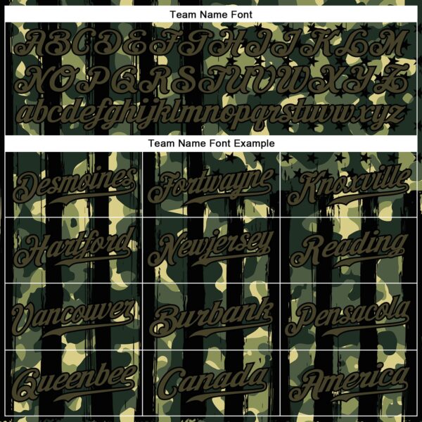 Custom Camo Olive-Black Distressed American Flag Patriotic Raglan Sleeves Authentic Baseball Jersey