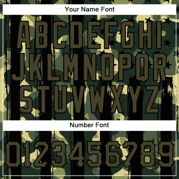 Custom Camo Olive-Black Distressed American Flag Patriotic Raglan Sleeves Authentic Baseball Jersey