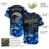 Custom Camo Black-Gray American Flag Patriotic Eagle Raglan Sleeves Authentic Baseball Jersey
