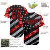 Custom Black Red American Flag Patriotic Camo Raglan Sleeves Authentic Baseball Jersey