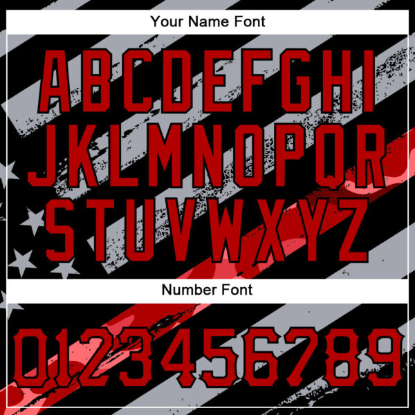 Custom Black Red American Flag Patriotic Camo Raglan Sleeves Authentic Baseball Jersey