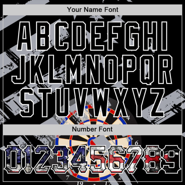 Custom Black USA Flag-White Darts Patriotic Mosaic Camo Raglan Sleeves Authentic Baseball Jersey