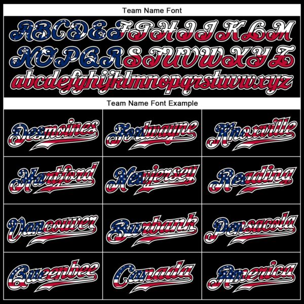 Custom Black USA Flag Red-White Patriotic Camo Raglan Sleeves Authentic Baseball Jersey