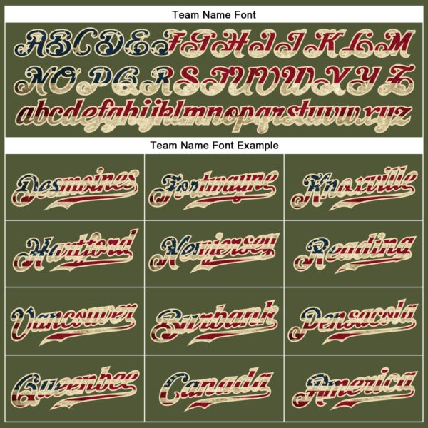 Custom Olive Vintage USA Flag Black Camo-Cream Patriotic Stars Raglan Sleeves Authentic Baseball Jersey