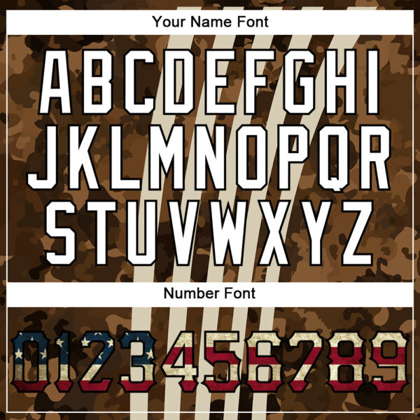 Custom Camo Vintage USA Flag Cream Black-White Patriotic Desert Camouflage Raglan Sleeves Authentic Baseball Jersey