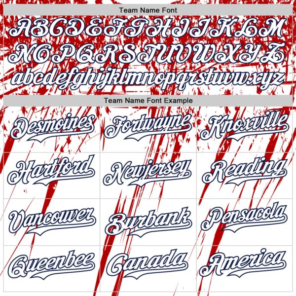 Custom White Navy-Red Splatter Brush Stroke Star Raglan Sleevess Authentic Baseball Jersey