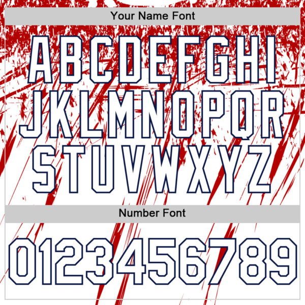 Custom White Navy-Red Splatter Brush Stroke Star Raglan Sleevess Authentic Baseball Jersey