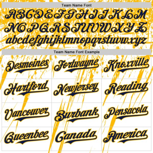 Custom White Navy-Gold Splatter Brush Stroke Star Raglan Sleevess Authentic Baseball Jersey