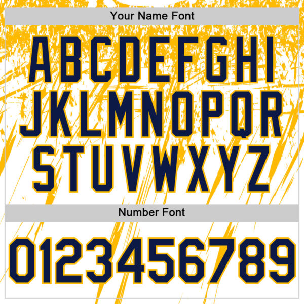 Custom White Navy-Gold Splatter Brush Stroke Star Raglan Sleevess Authentic Baseball Jersey