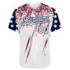 Custom White Navy-Crimson Splatter Brush Stroke Star Raglan Sleevess Authentic Baseball Jersey