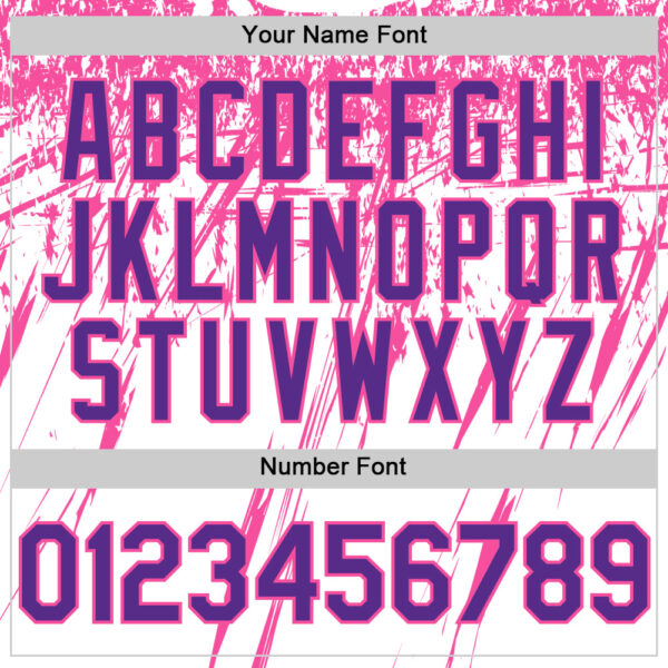 Custom White Purple-Pink Splatter Brush Stroke Star Raglan Sleevess Authentic Baseball Jersey