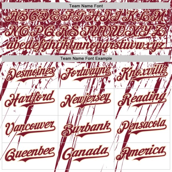 Custom White Crimson Cream-Black Splatter Brush Stroke Star Raglan Sleevess Authentic Baseball Jersey