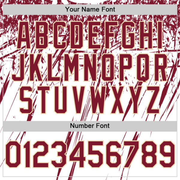 Custom White Crimson Cream-Black Splatter Brush Stroke Star Raglan Sleevess Authentic Baseball Jersey