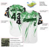 Custom White Black-Grass Green Splatter Brush Stroke Star Raglan Sleevess Authentic Baseball Jersey