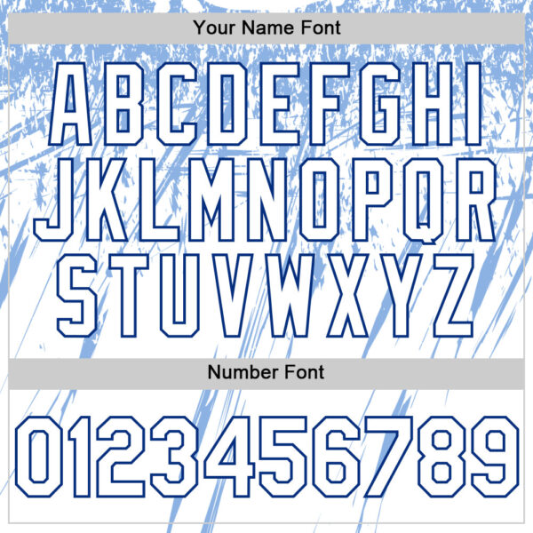 Custom White Royal-Light Blue Splatter Brush Stroke Star Raglan Sleevess Authentic Baseball Jersey