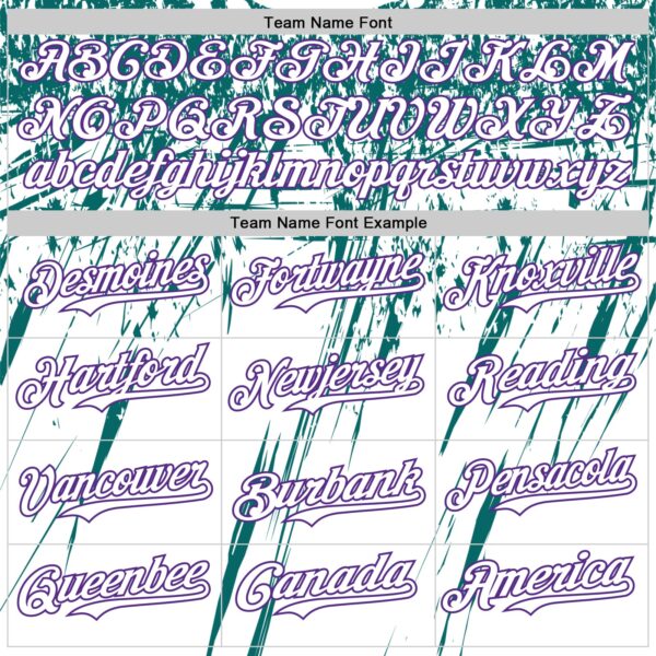 Custom White Purple-Teal Splatter Brush Stroke Star Raglan Sleevess Authentic Baseball Jersey