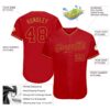 Custom Red Red-Old Gold Authentic Baseball Jersey