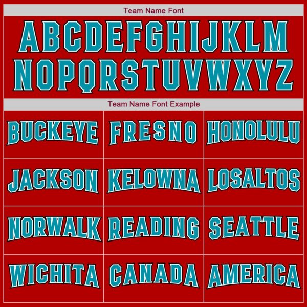 Custom Red Teal-Black Authentic Baseball Jersey