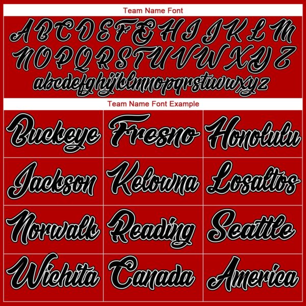 Custom Red Black Pinstripe Black-White Authentic Baseball Jersey