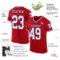 Red0238-1 Custom Red White-Royal Mesh Authentic Throwback Football Jersey
