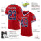 Red0250-1 Custom Red Navy-White Mesh Authentic Throwback Football Jersey