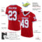 Red0252-1 Custom Red White-Light Blue Mesh Authentic Throwback Football Jersey