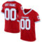 Red0252 Custom Red White-Light Blue Mesh Authentic Throwback Football Jersey