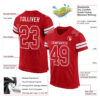 Custom Red Red-White Mesh Authentic Football Jersey