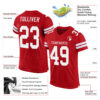 Custom Red White Mesh Authentic Football Jersey