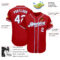Custom Red White-Light Blue Authentic Baseball Jersey