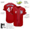 Custom Red White-Navy Authentic Baseball Jersey