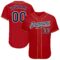 Custom Red Navy Pinstripe Navy-Old Gold Authentic Baseball Jersey