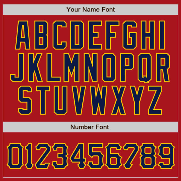 Custom Red Navy Pinstripe Navy-Gold Authentic Baseball Jersey