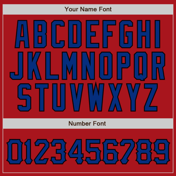 Custom Red Black Pinstripe Royal-Black Authentic Baseball Jersey