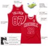 Custom Red Red-White Authentic Throwback Basketball Jersey