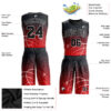 Custom Red Black-White Round Neck Sublimation Basketball Suit Jersey