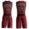 Custom Red Black-White Round Neck Sublimation Basketball Suit Jersey